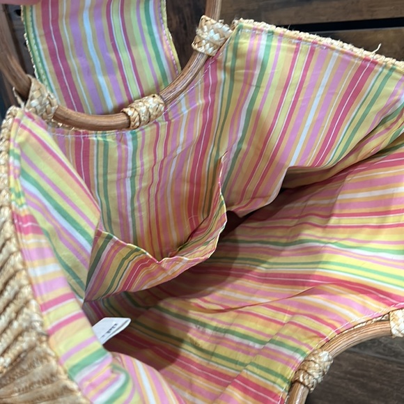 Two Straw purse with wood handles and small white crossbody straw purse - Picture 4 of 12